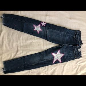 Abercrombie and Fitch, hand-painted star jeans